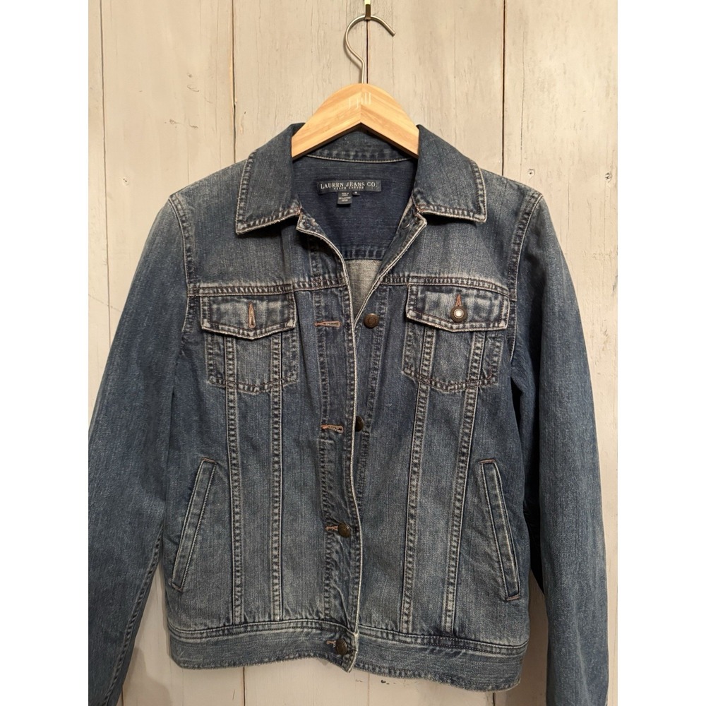 Lauren Jeans Co By Ralph Lauren Womens Sz-M Trucker Jean Jacket VINTAGE